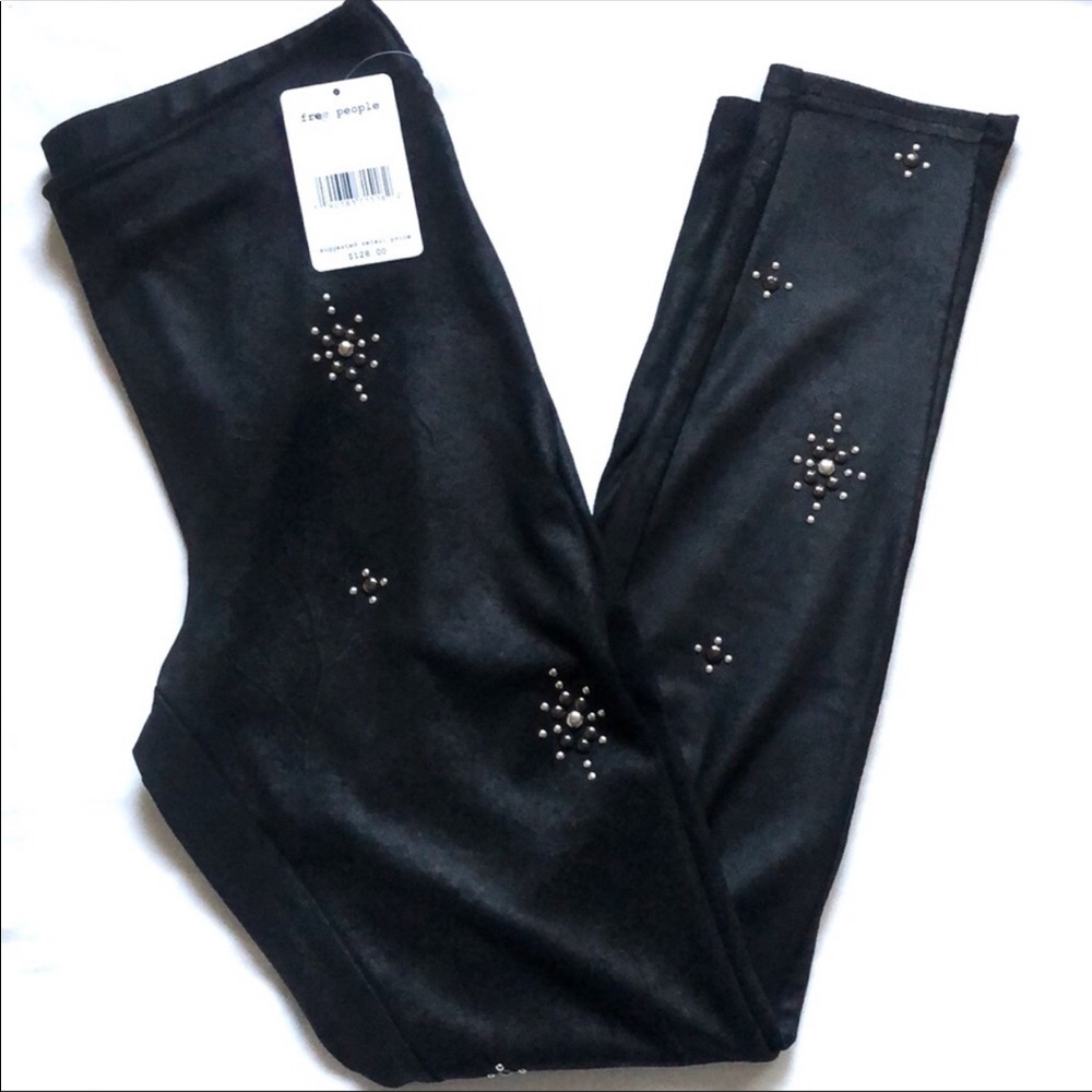 Free People Faux Suede Studded Leggings Sz 24